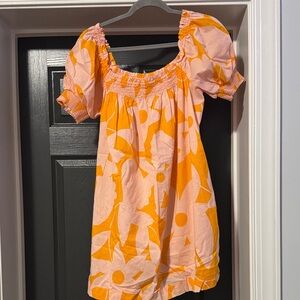 Free People Orange and Pink Dress
